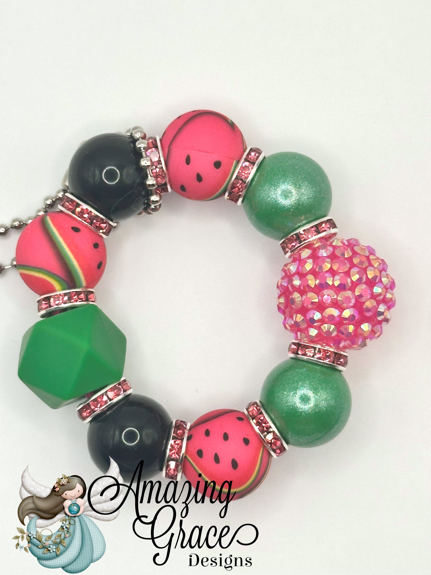 Watermelon Beaded Tumbler Charm