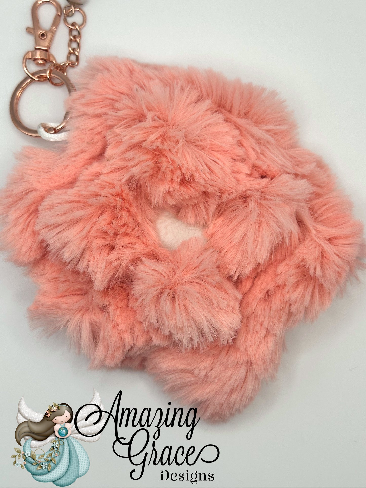 Plush Minky Flower Keychain - Soft & Fuzzy Bag Charm