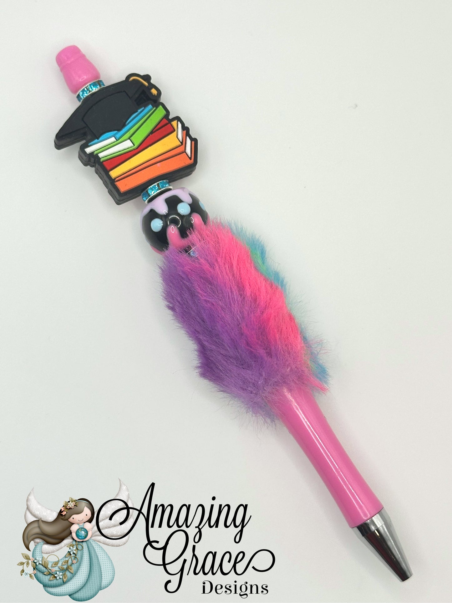 Student Graduation Beaded Pom Pom Pen