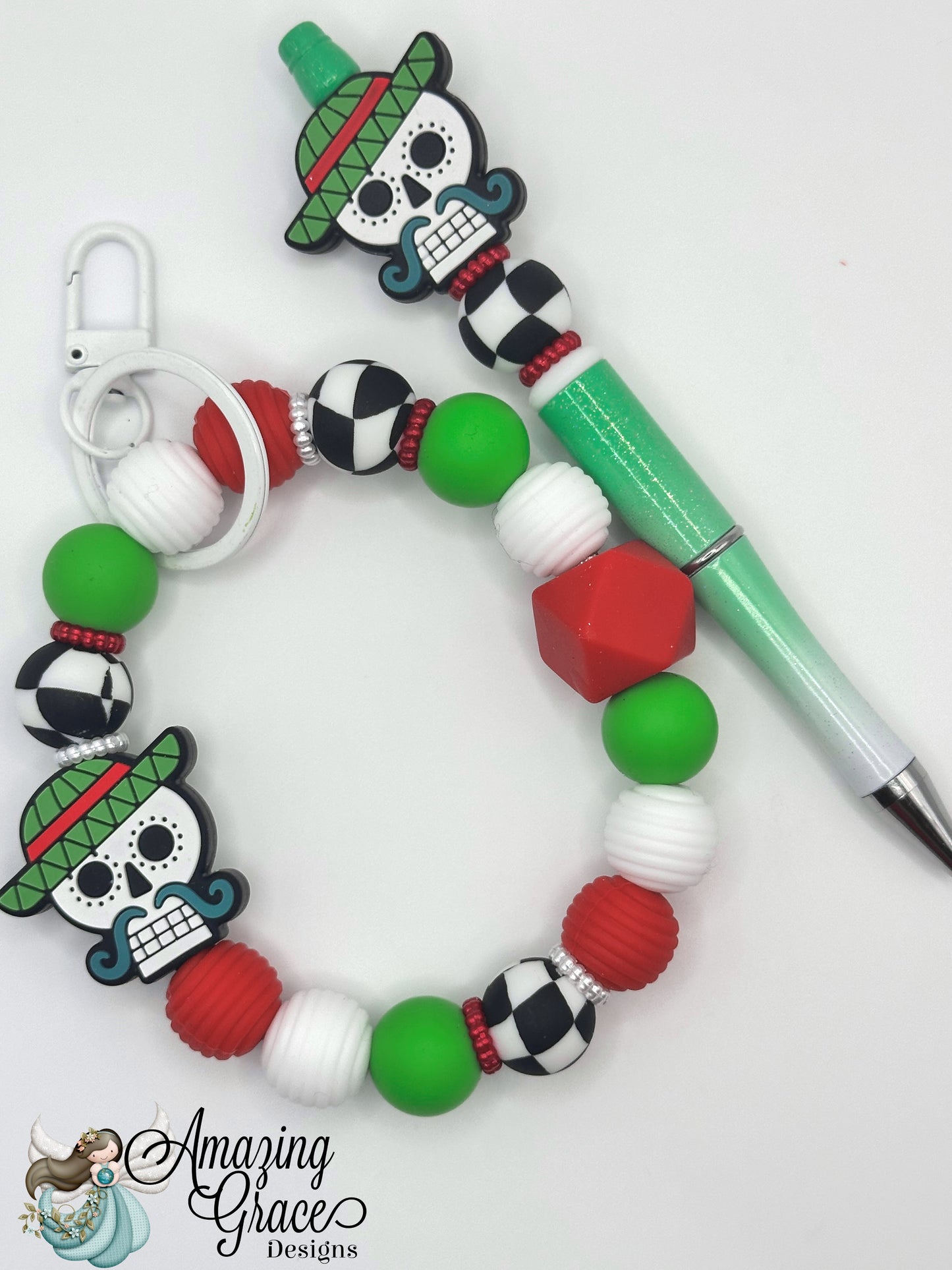 Mariachi Skull Merry-Making Pen & Wristlet