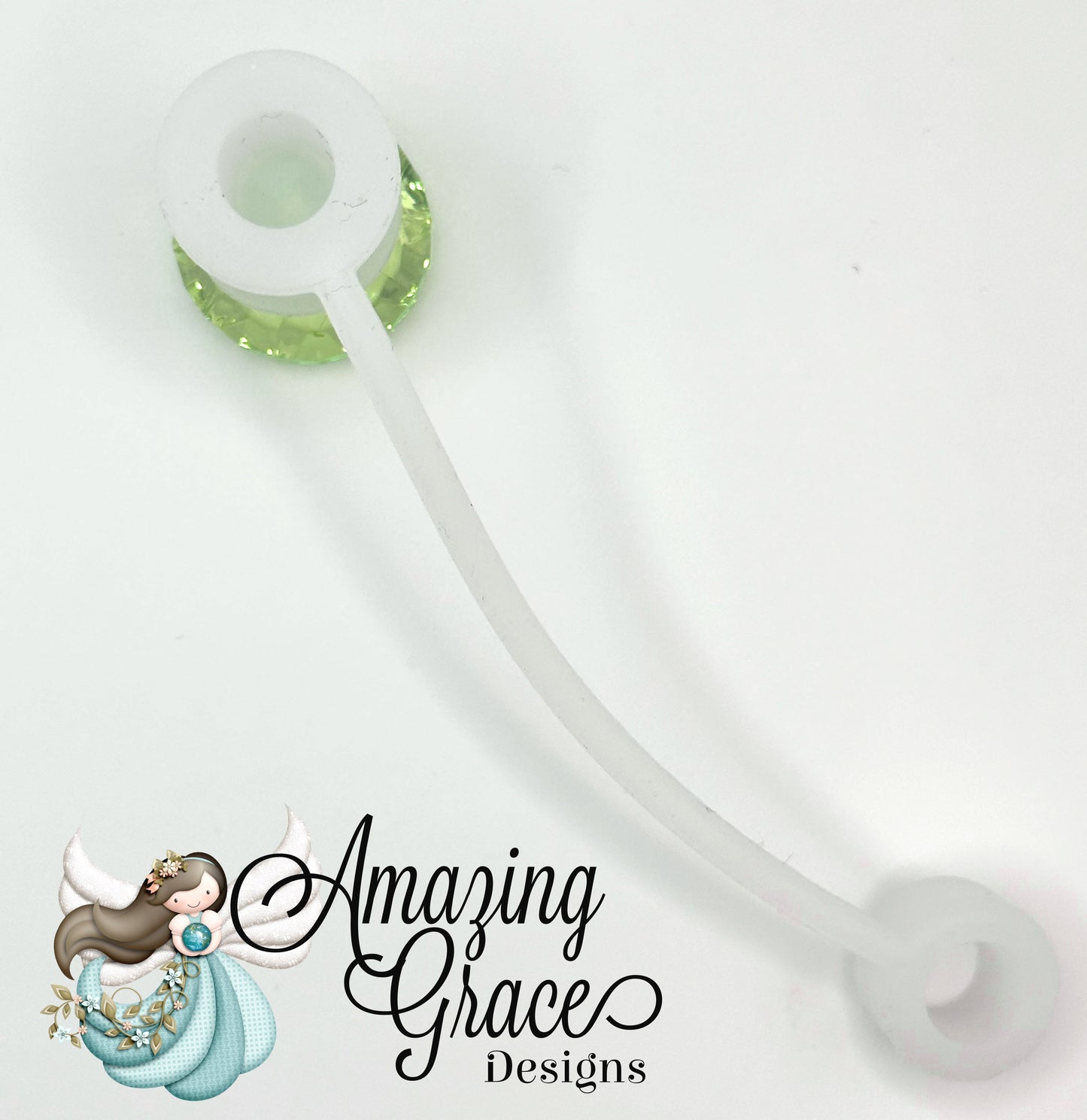 Sparkling Green Diamond Acrylic Straw Topper - Tumbler Charm