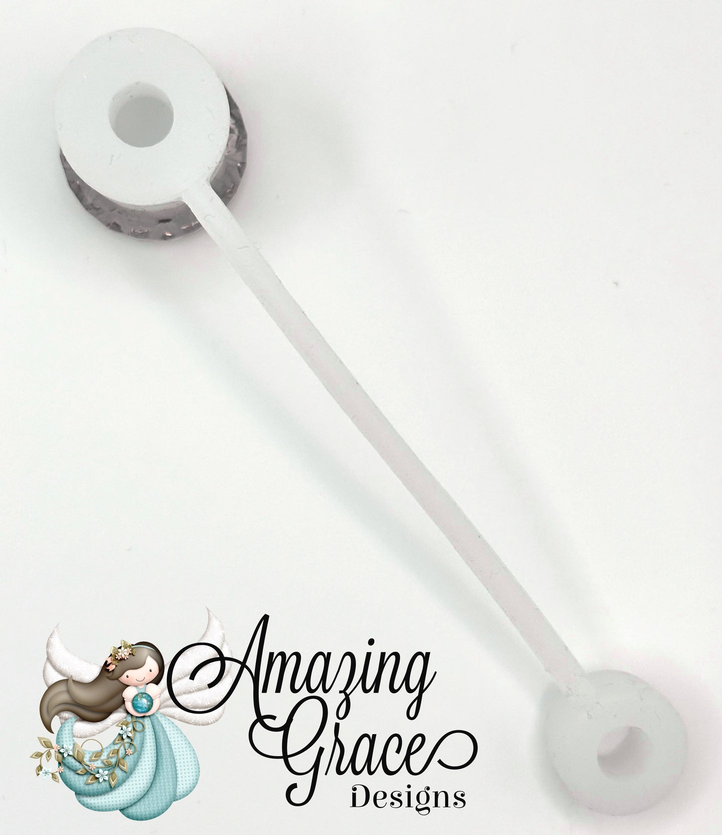 Sparkling Grey Diamond Acrylic Straw Topper - Elegant Tumbler Charm