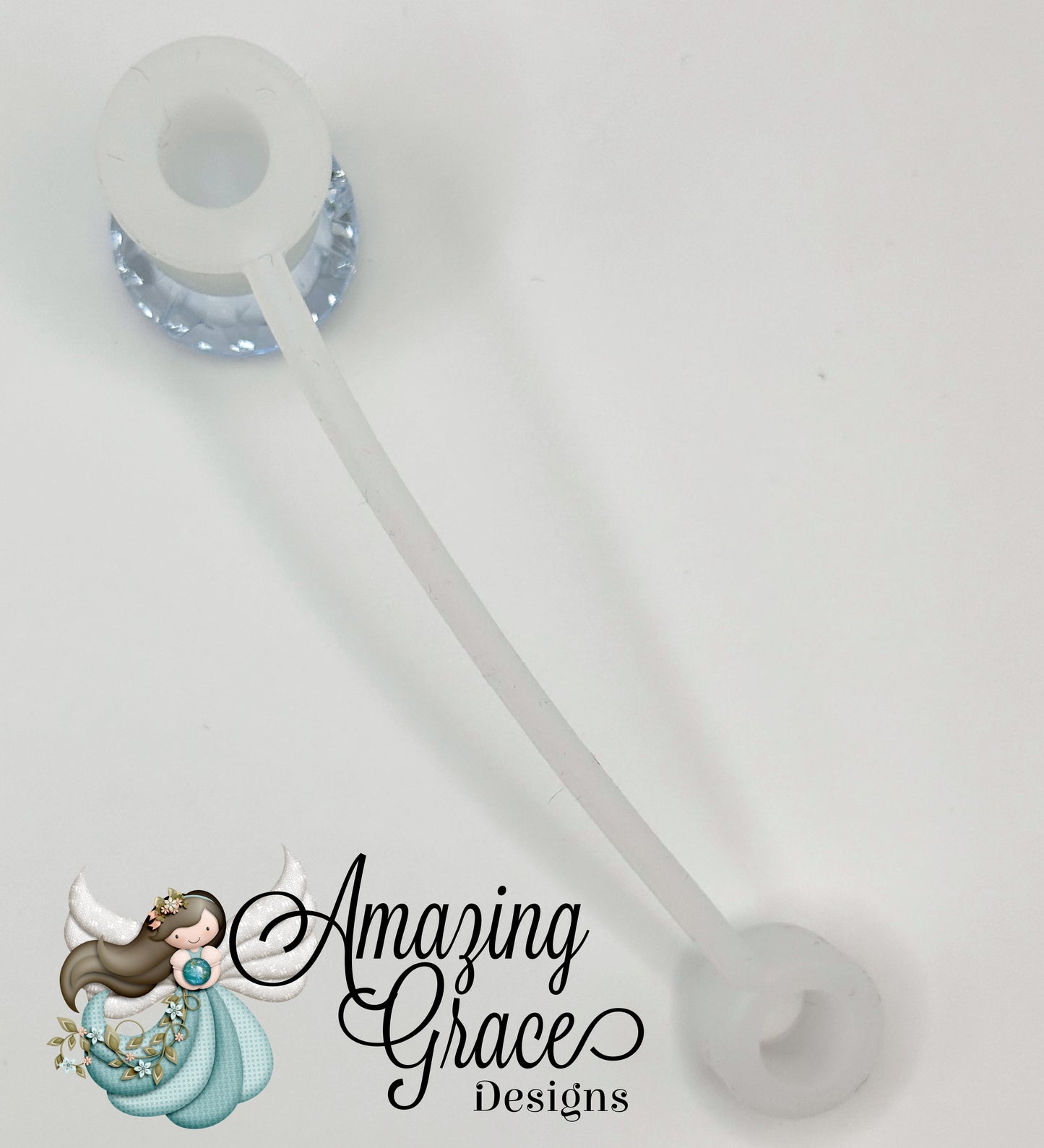 Sparkling Light Blue Diamond Acrylic Straw Topper - Tumbler Charm