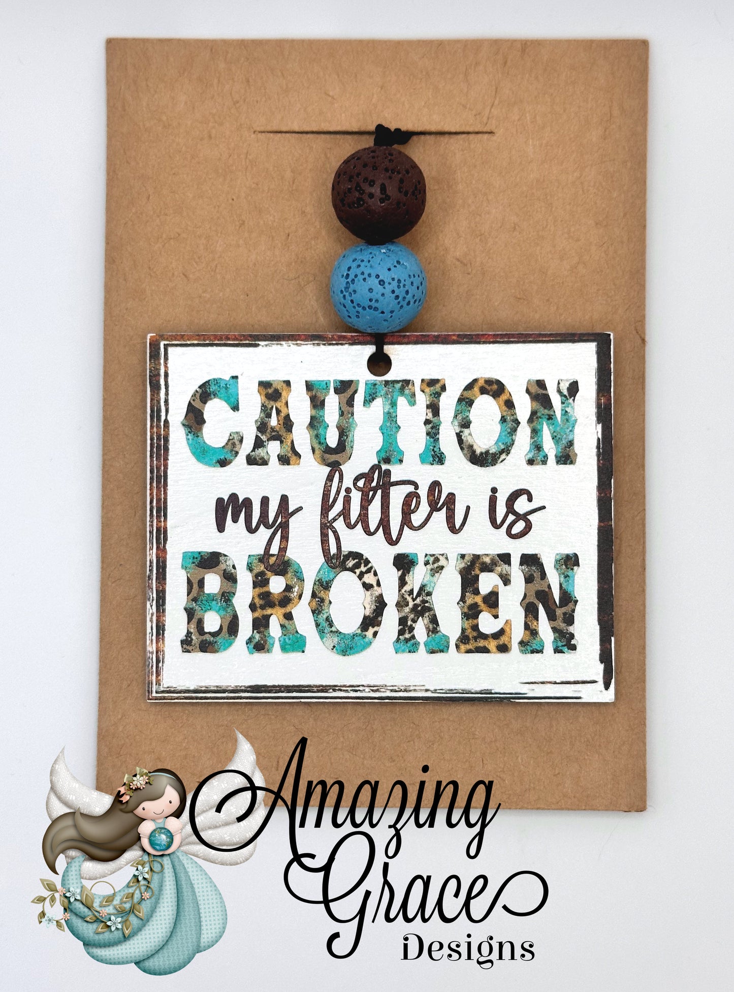 "Filter is Broken" Leopard Car Charm