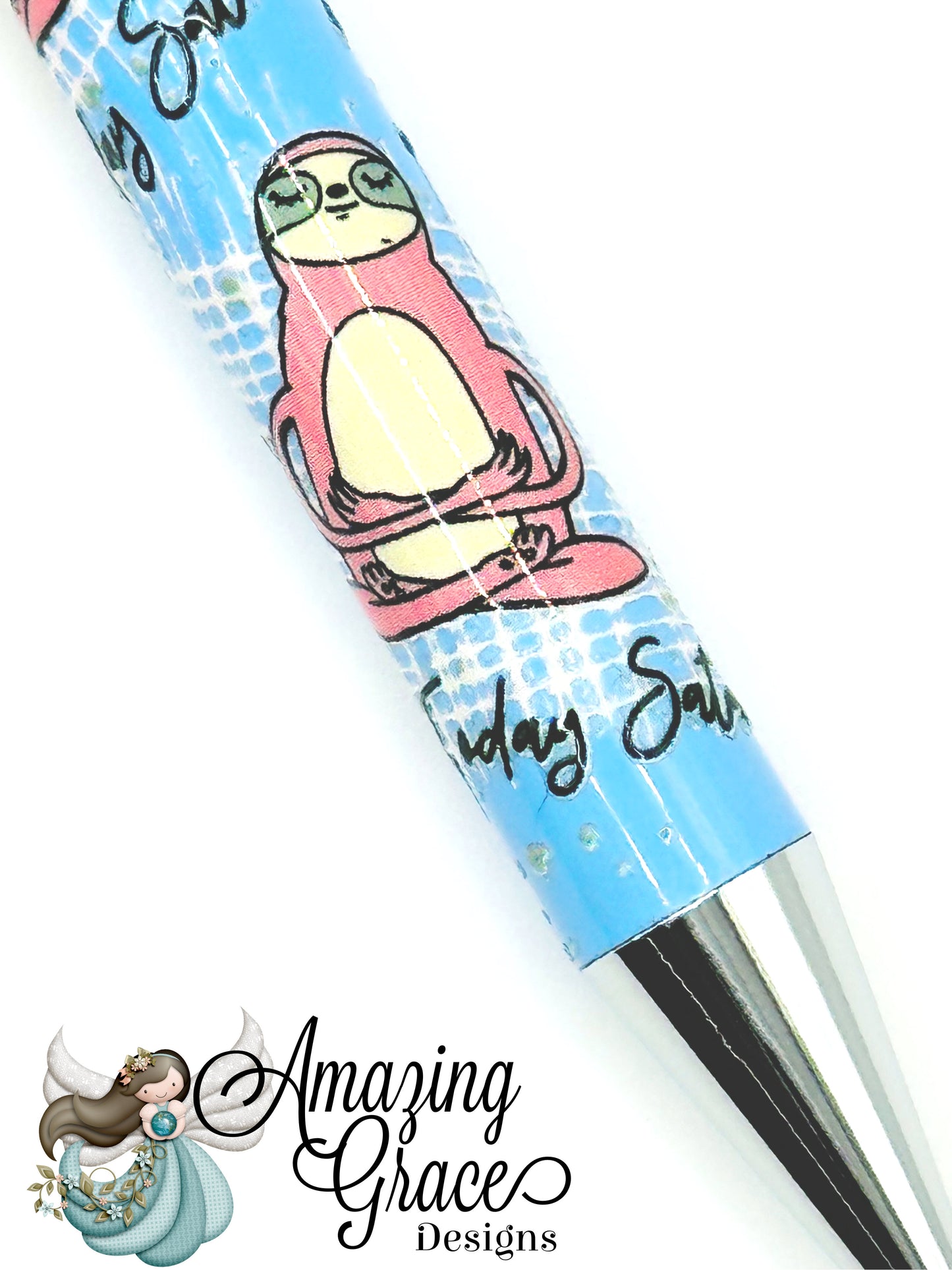 "Not Today Satan" Sloth UVDTF Pen