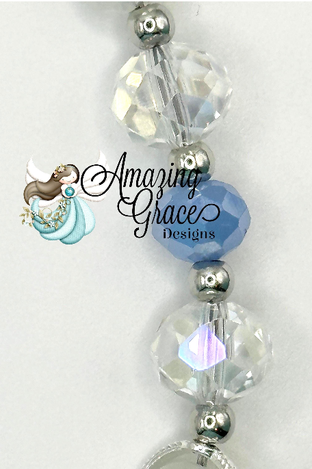 Icy Blue & Crystal Phone Wristlet