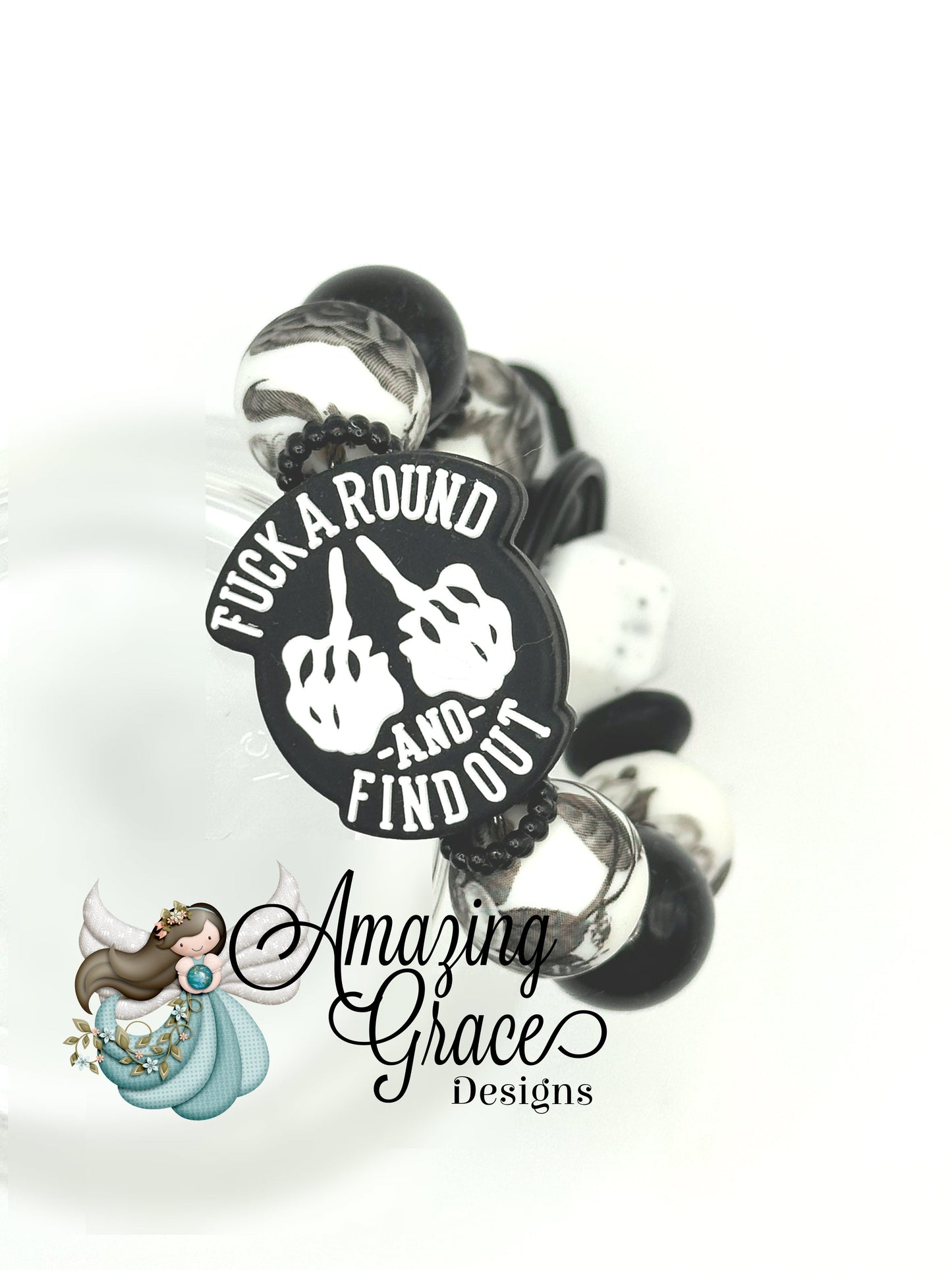 F*** Around Find Out Beaded Keychain