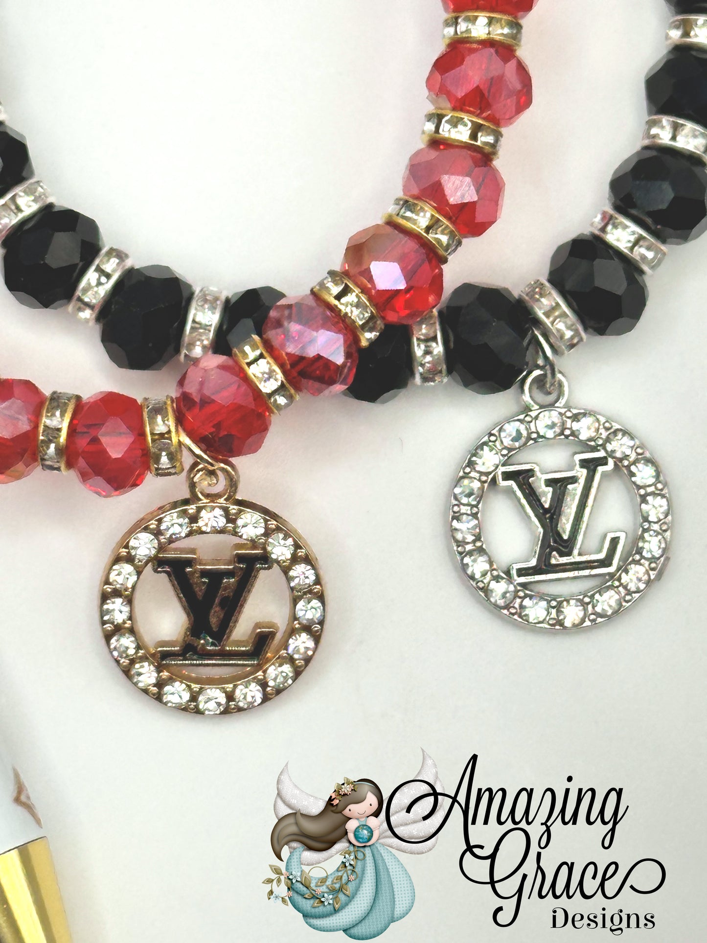 Elegant Monogrammed Pen and Bracelet Set