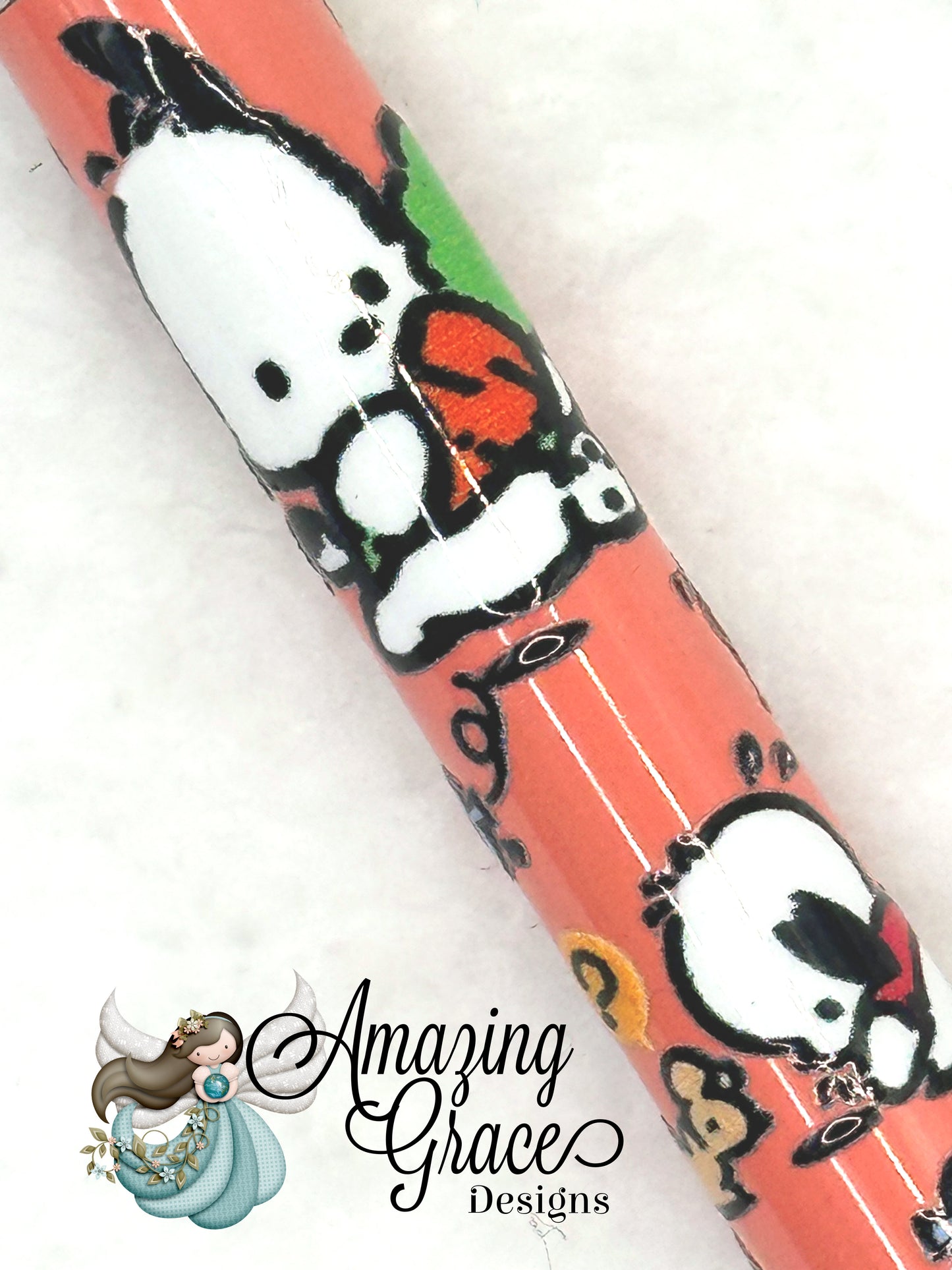 Playful Peach Character Pen