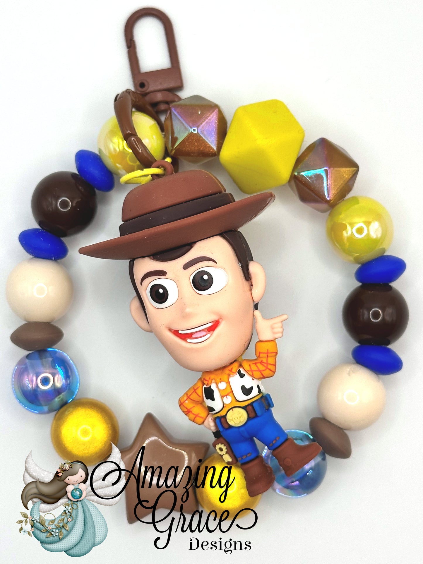 Friendly Cowboy Beaded Keychain Bracelet