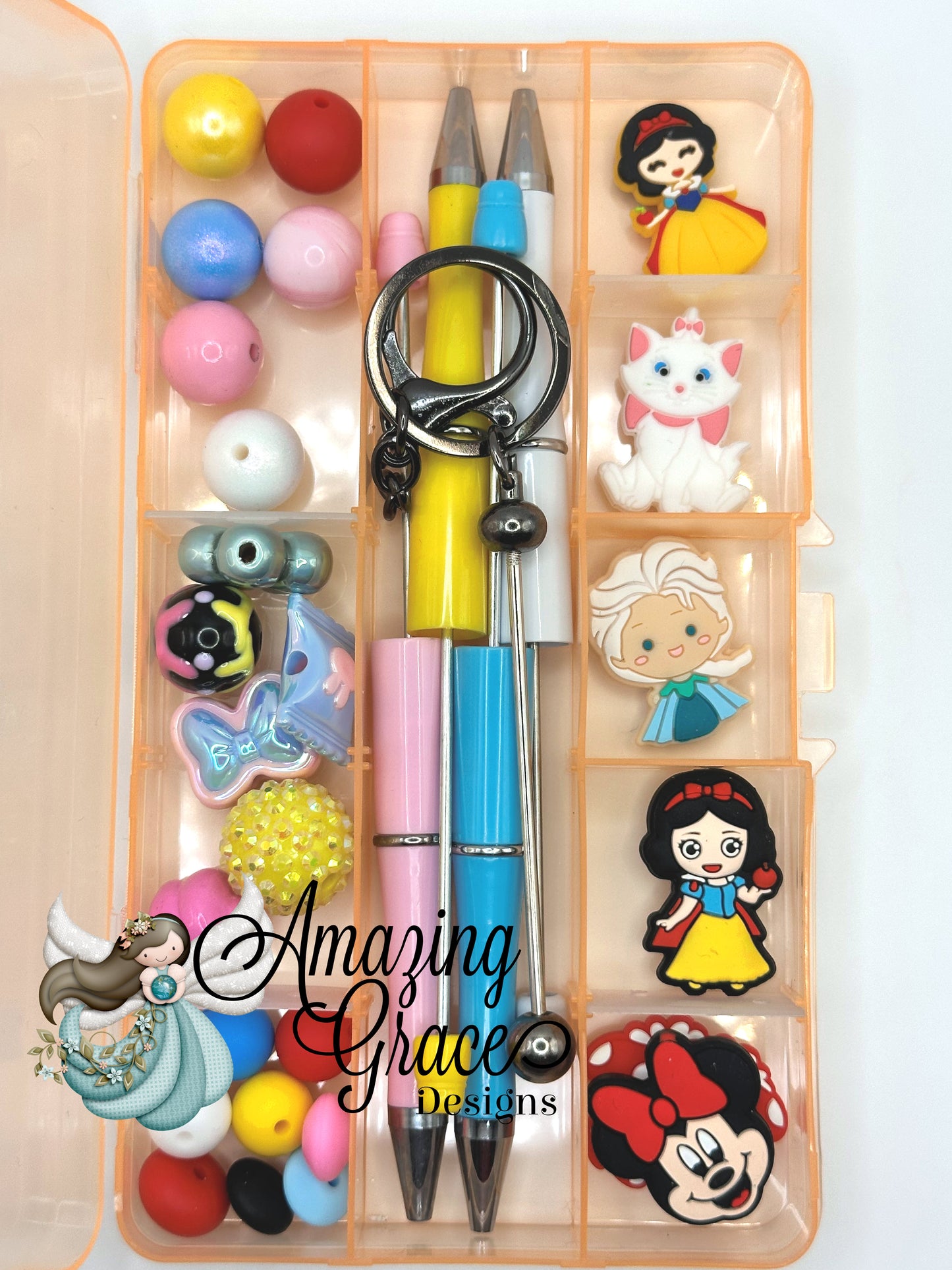 Enchanting Princess Beaded Pen & Keychain Kit - Create 5 Items