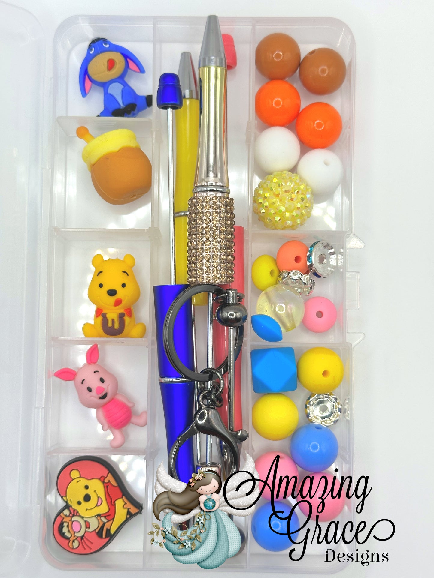 Whimsical Bear and Friends Beaded Pen & Keychain Kit - Create 5 Items
