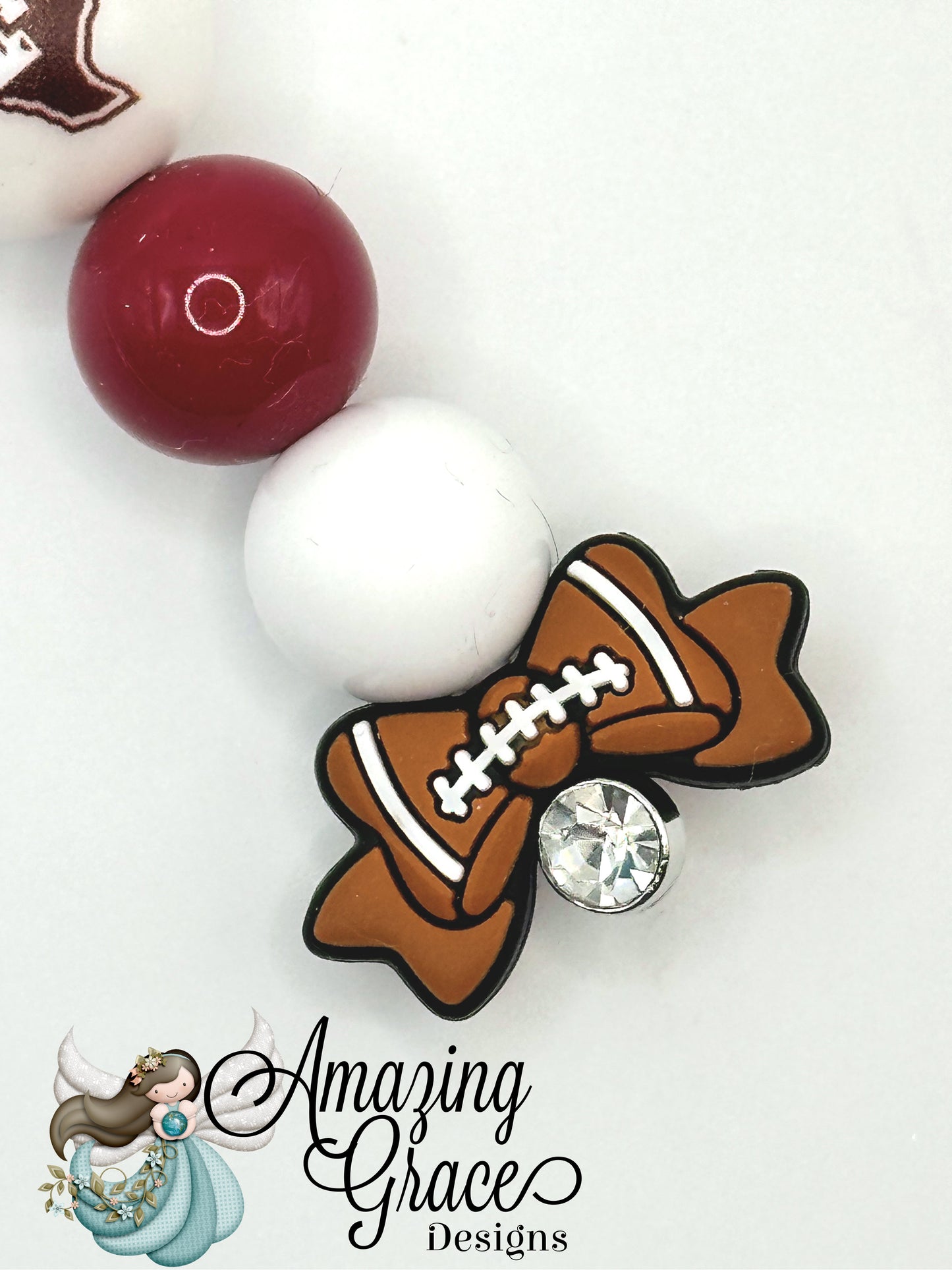 Collegiate Spirit Football Bow Charm
