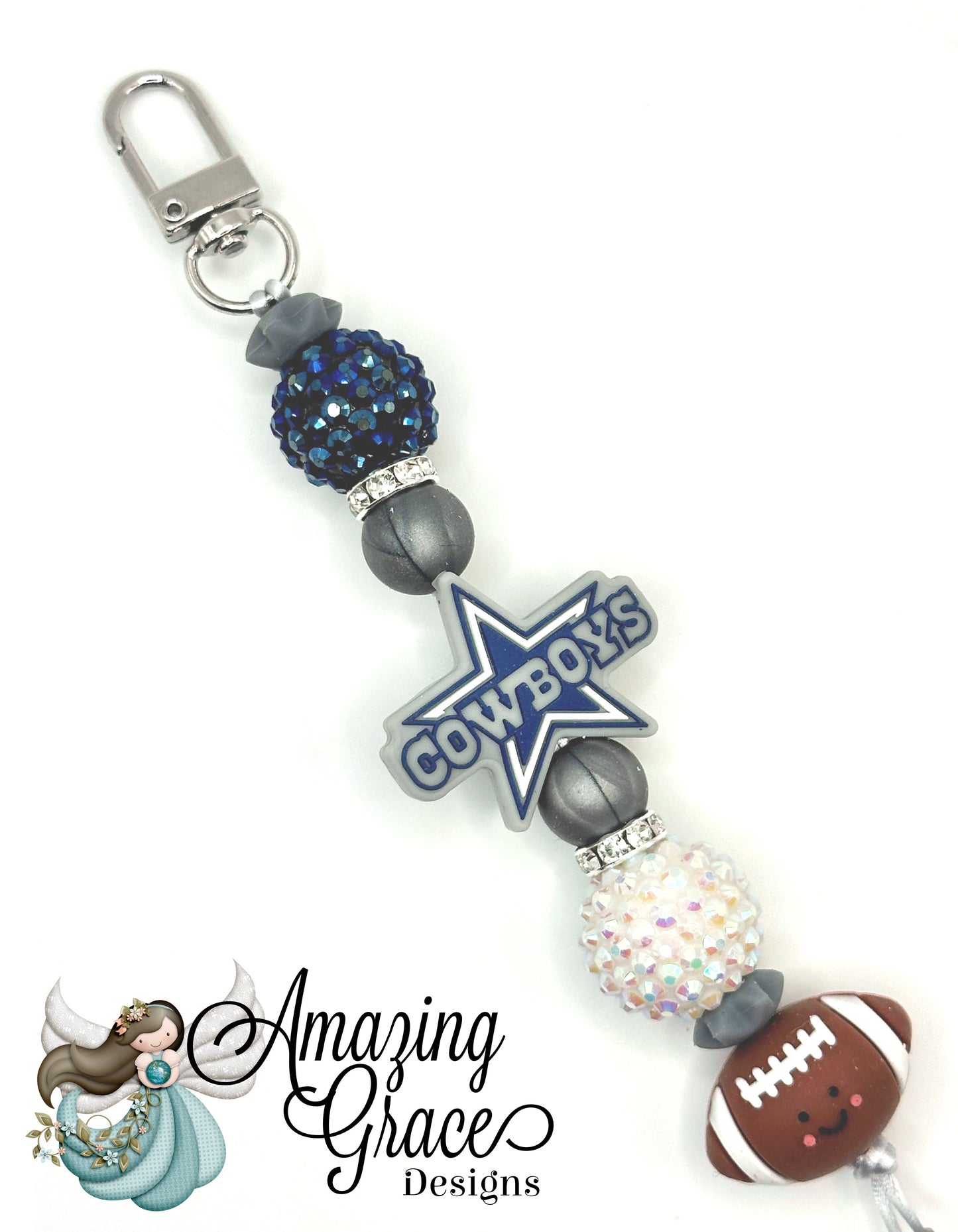 Football Star Spirit Charm - Deep Blue & Gray