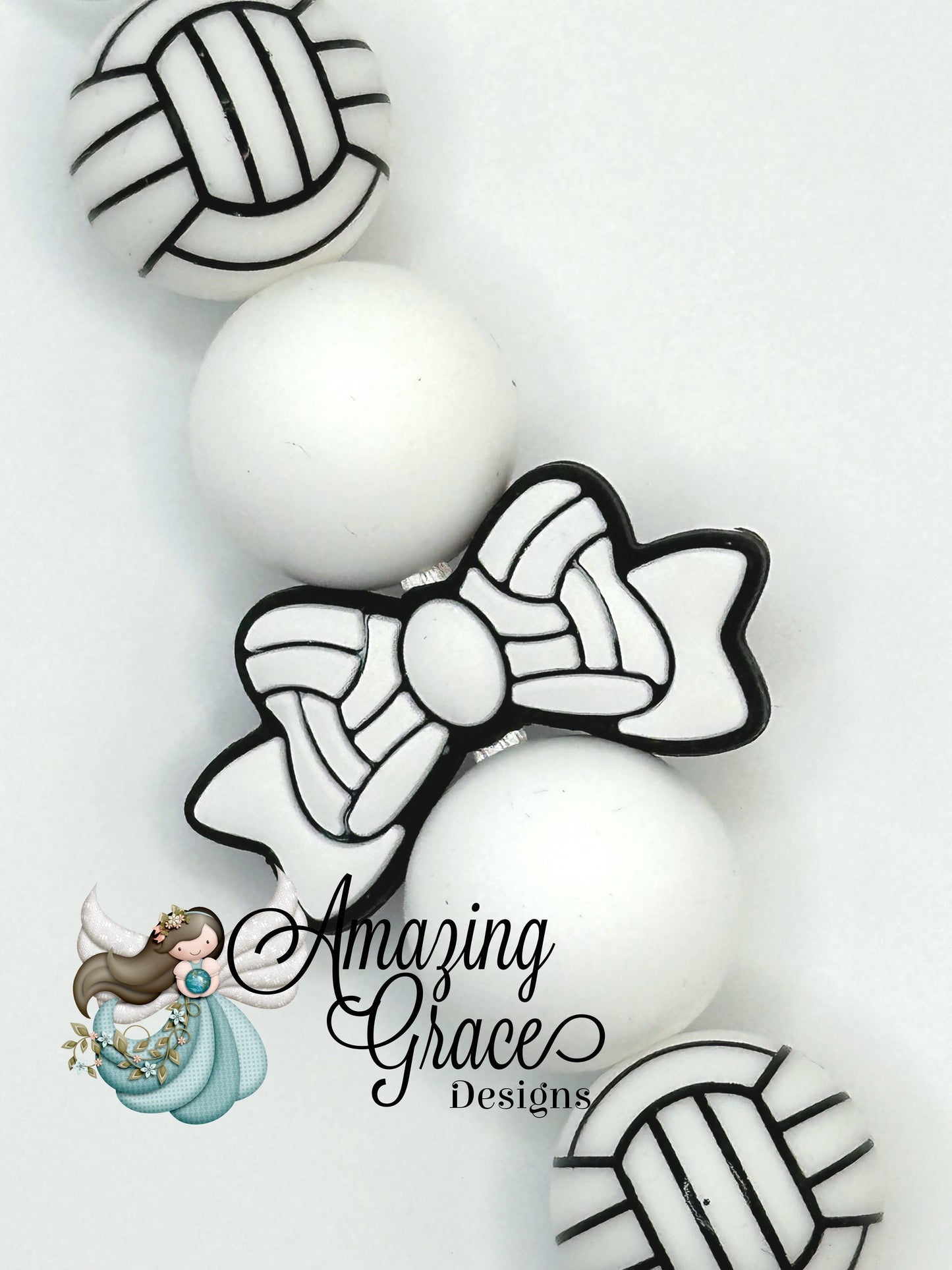 Volleyball Love Bow Charm Keychain - Game On Style!