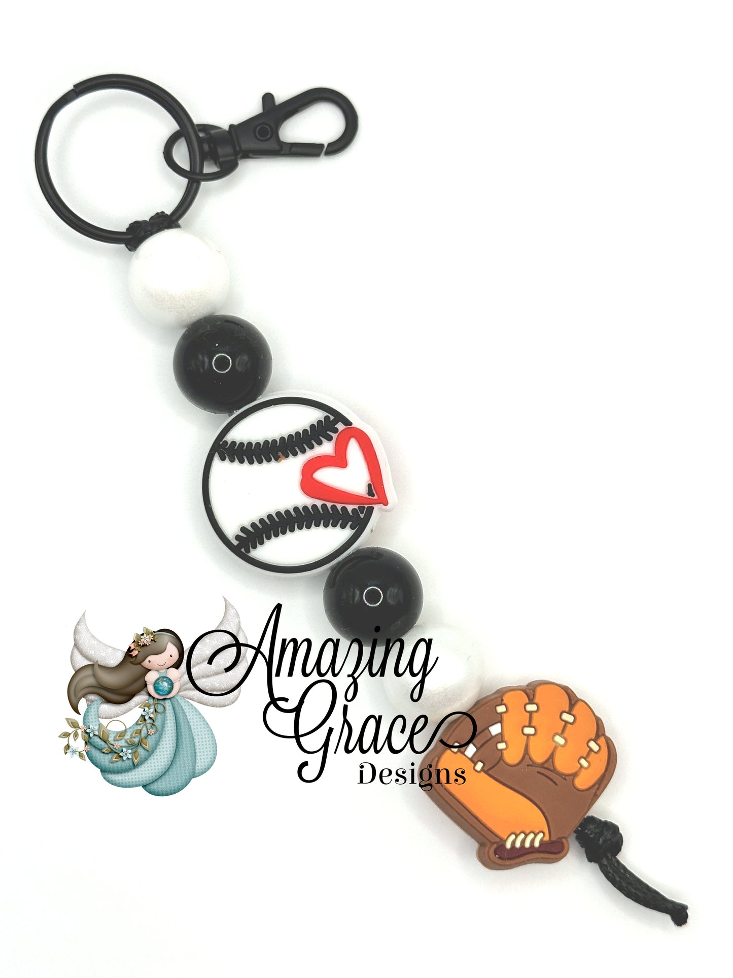 Glove & Heart Baseball Fan Charm - Catch the Spirit!