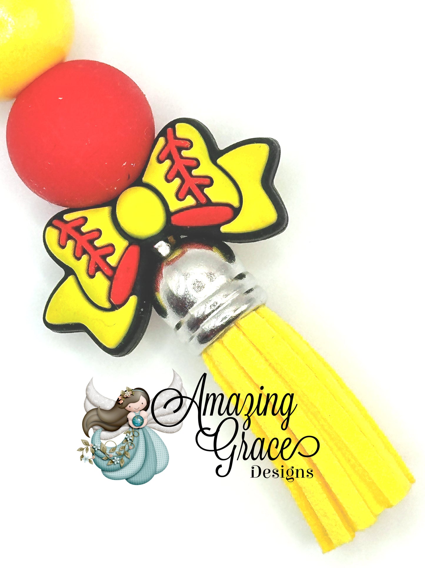 Softball Mom Fan Flair - Classic Black & Yellow Keychain!