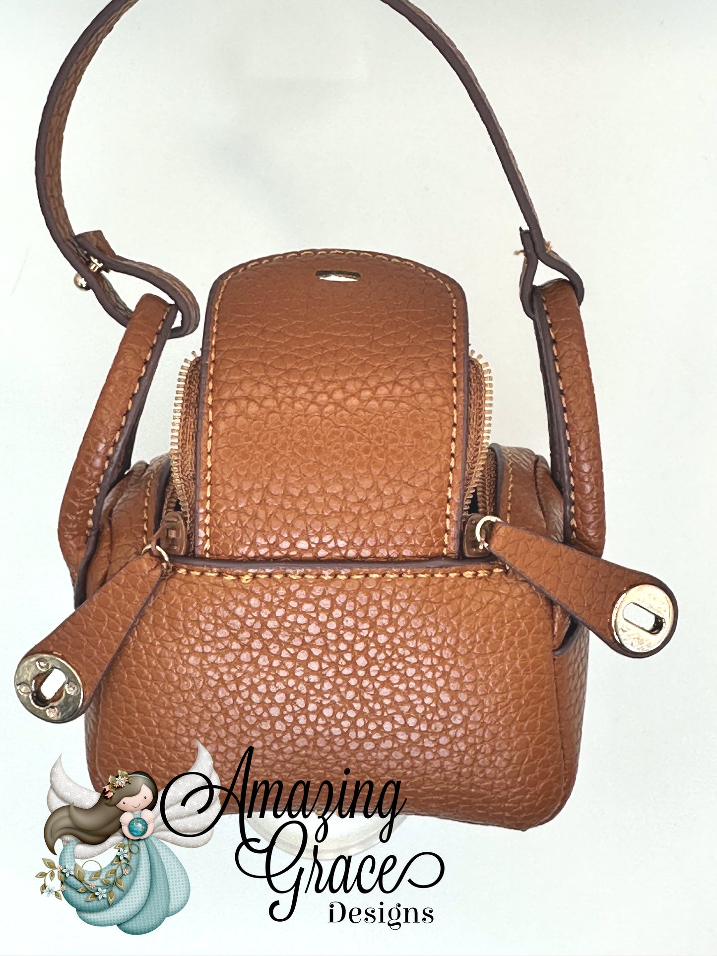 Micro Mini Faux Leather Doctors Bag Keychain