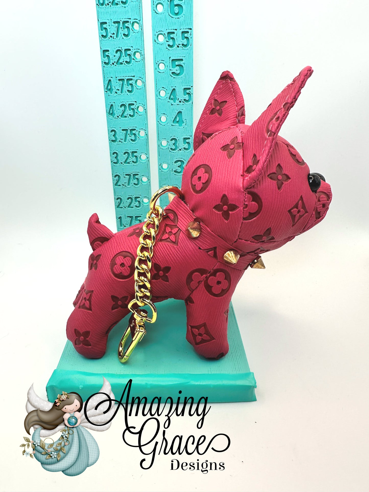 Wine Colored Inspired French Bulldog Bag Charm
