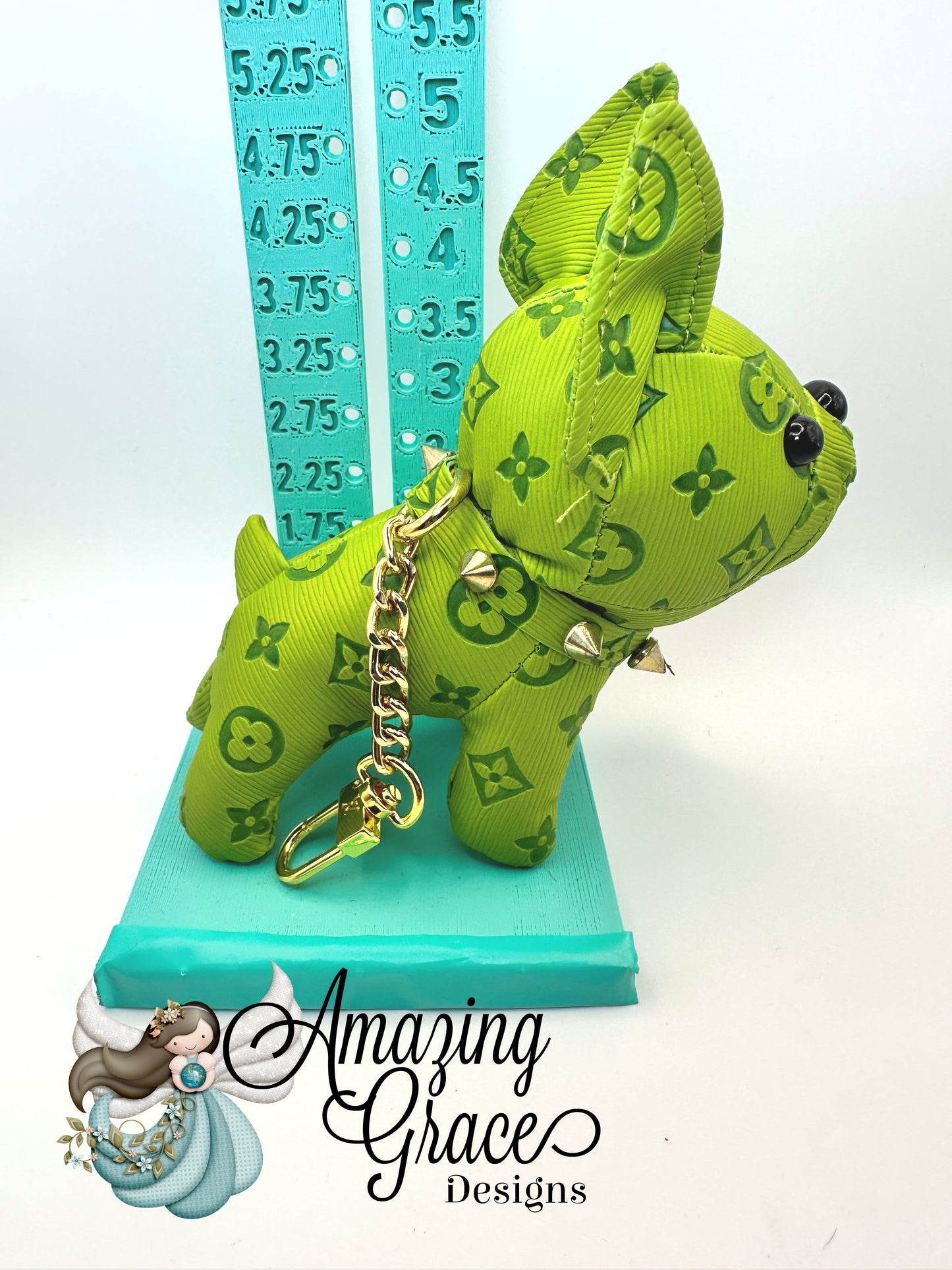 Green Inspired French Bulldog Bag Charm