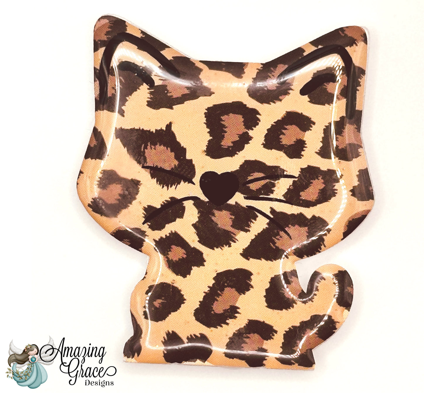 Leopard Cat Badge Reel Topper