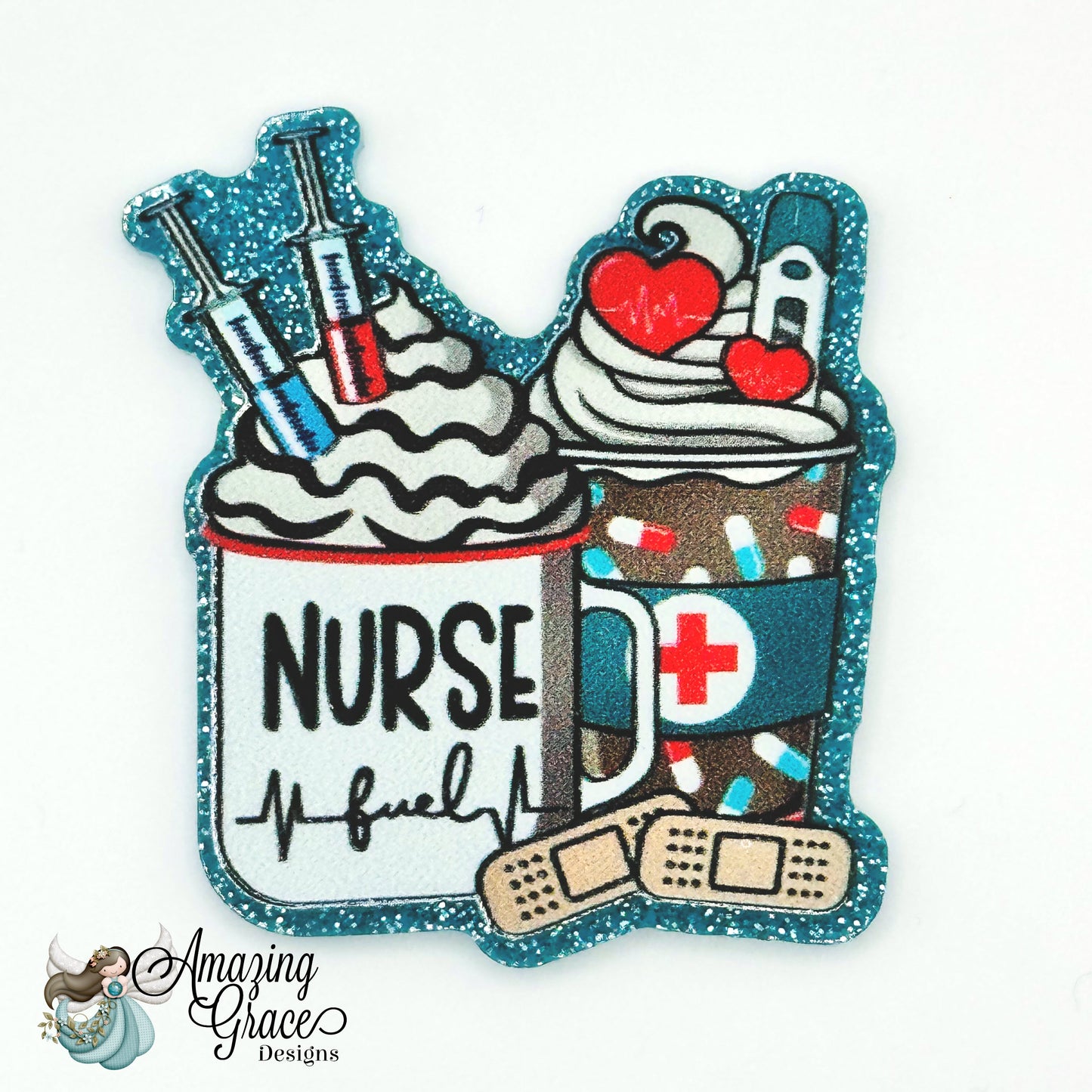 Nurse Coffee Badge Reel Topper