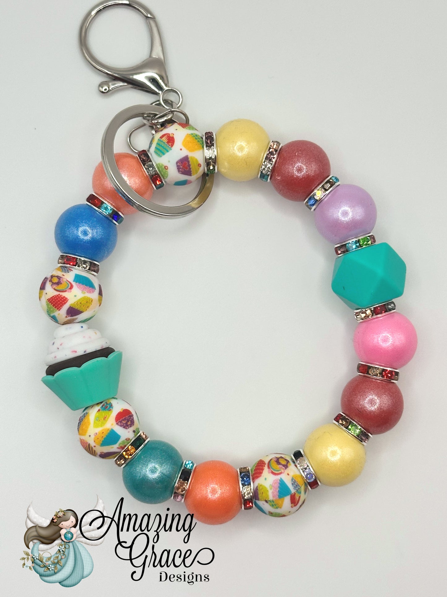 Cupcake Celebration Wristlet Keychain