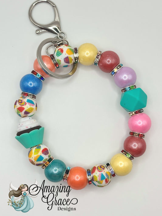 Cupcake Celebration Wristlet Keychain