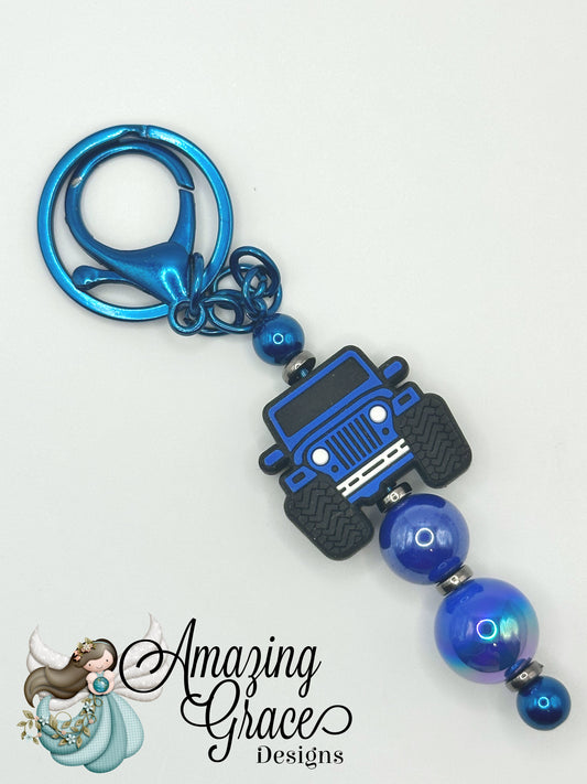 Adventure Blue Jeep Keybar Keychain