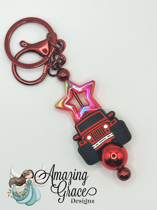 Red Star & Jeep Adventure Keychain