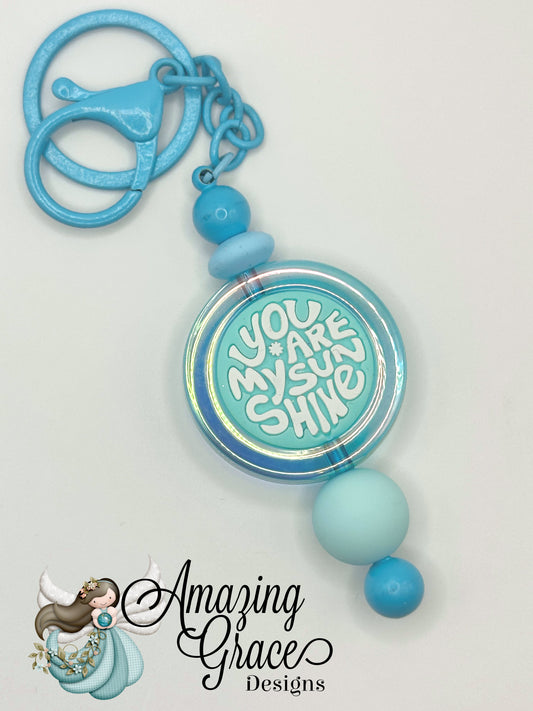 Aqua Sunshine Charm Keybar Keychain