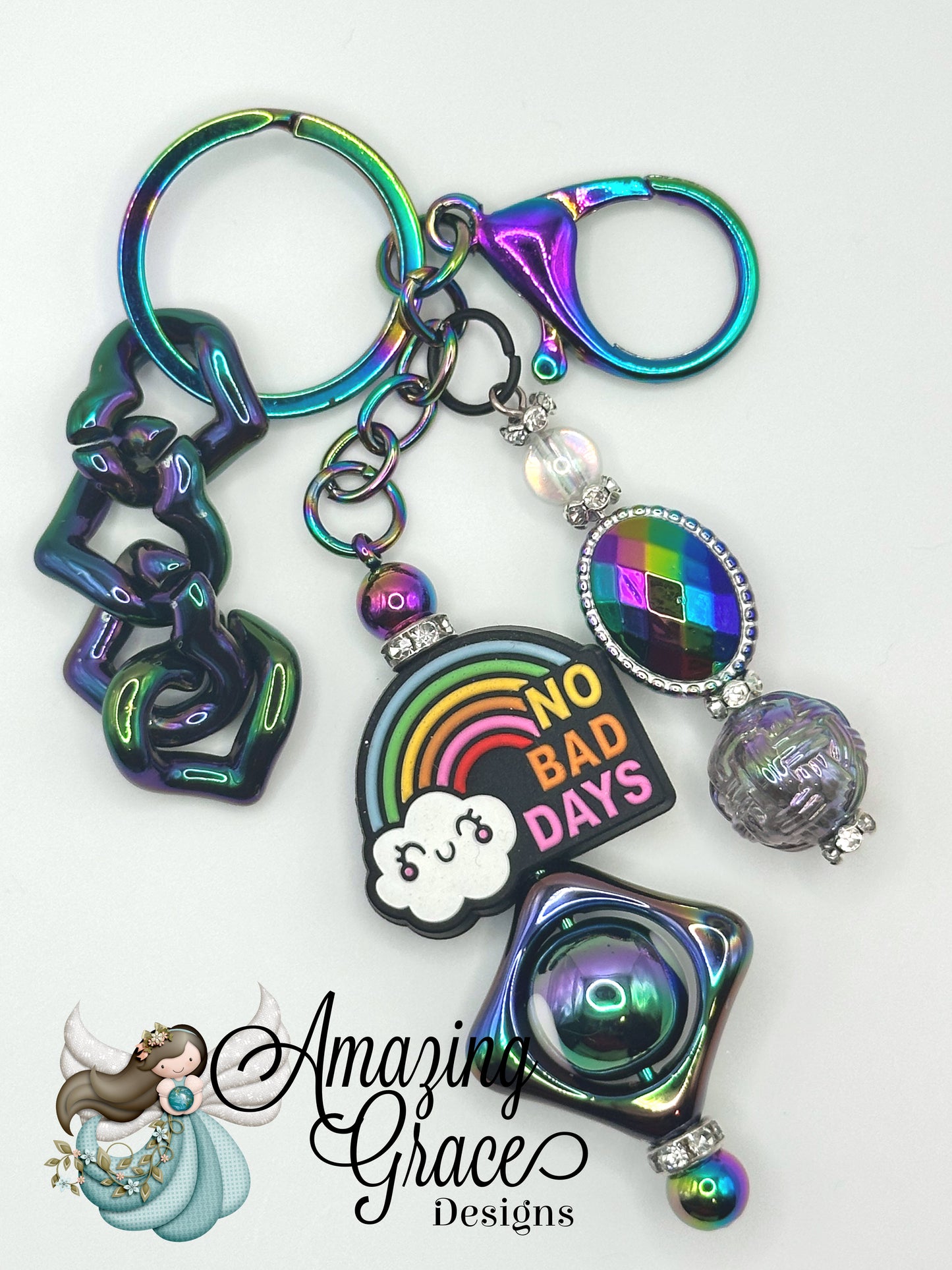 No Bad Days Rainbow Keychain