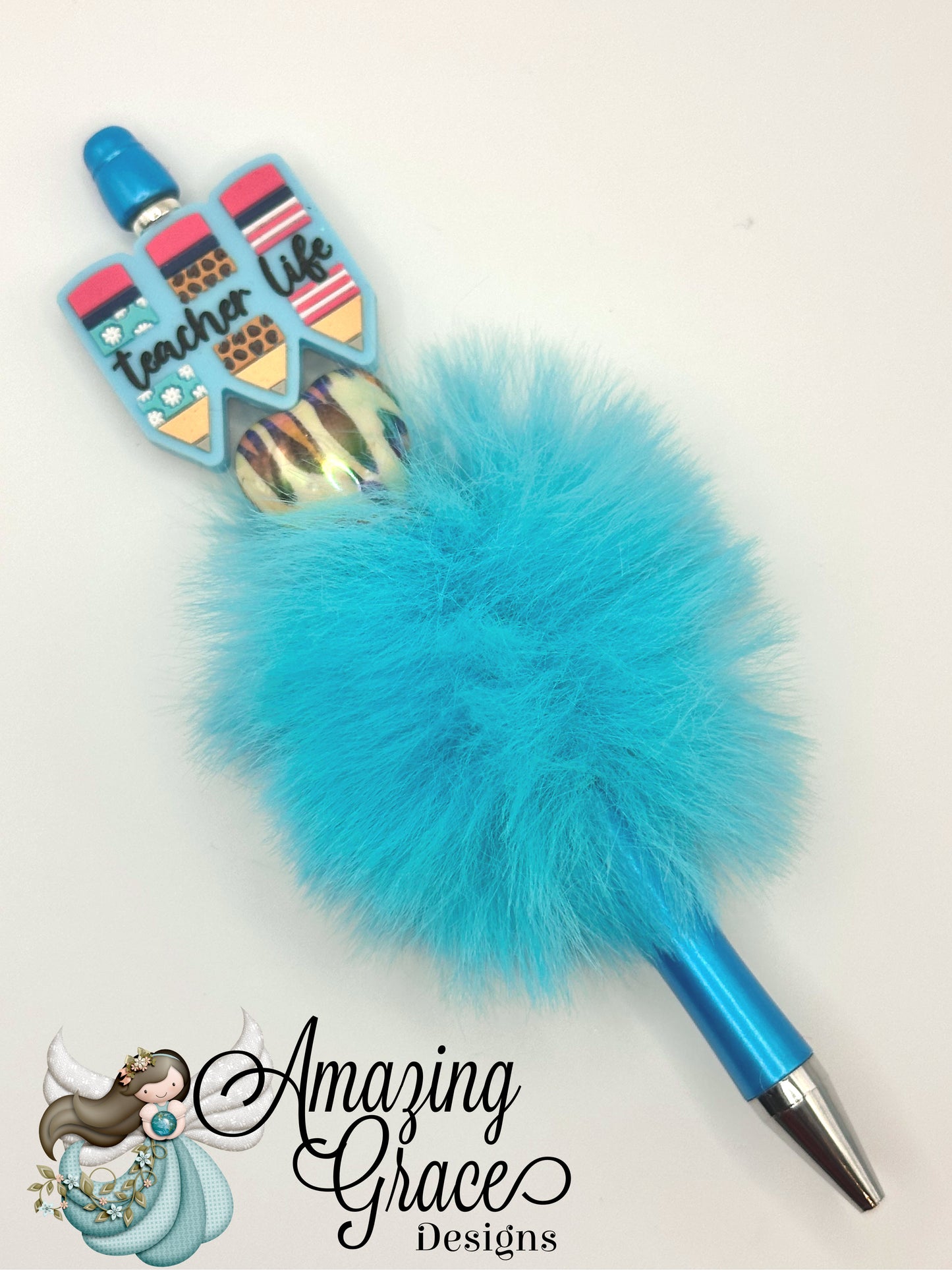 Teacher Life Pencil and Pom Pom Pen