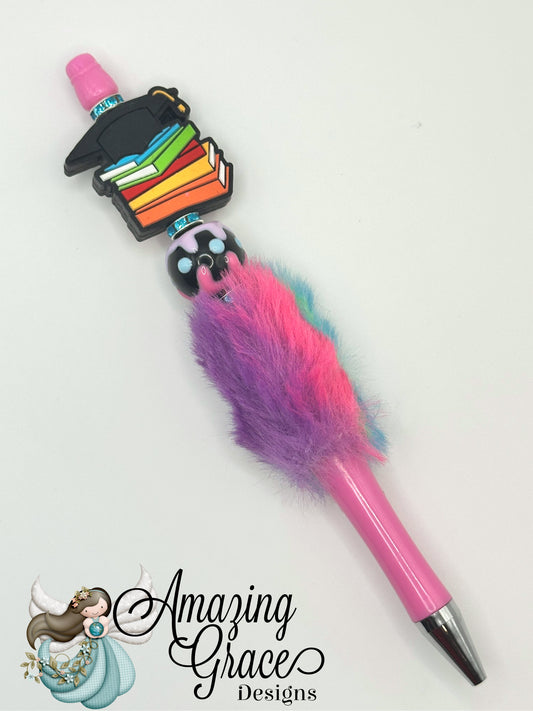 Student Graduation Beaded Pom Pom Pen