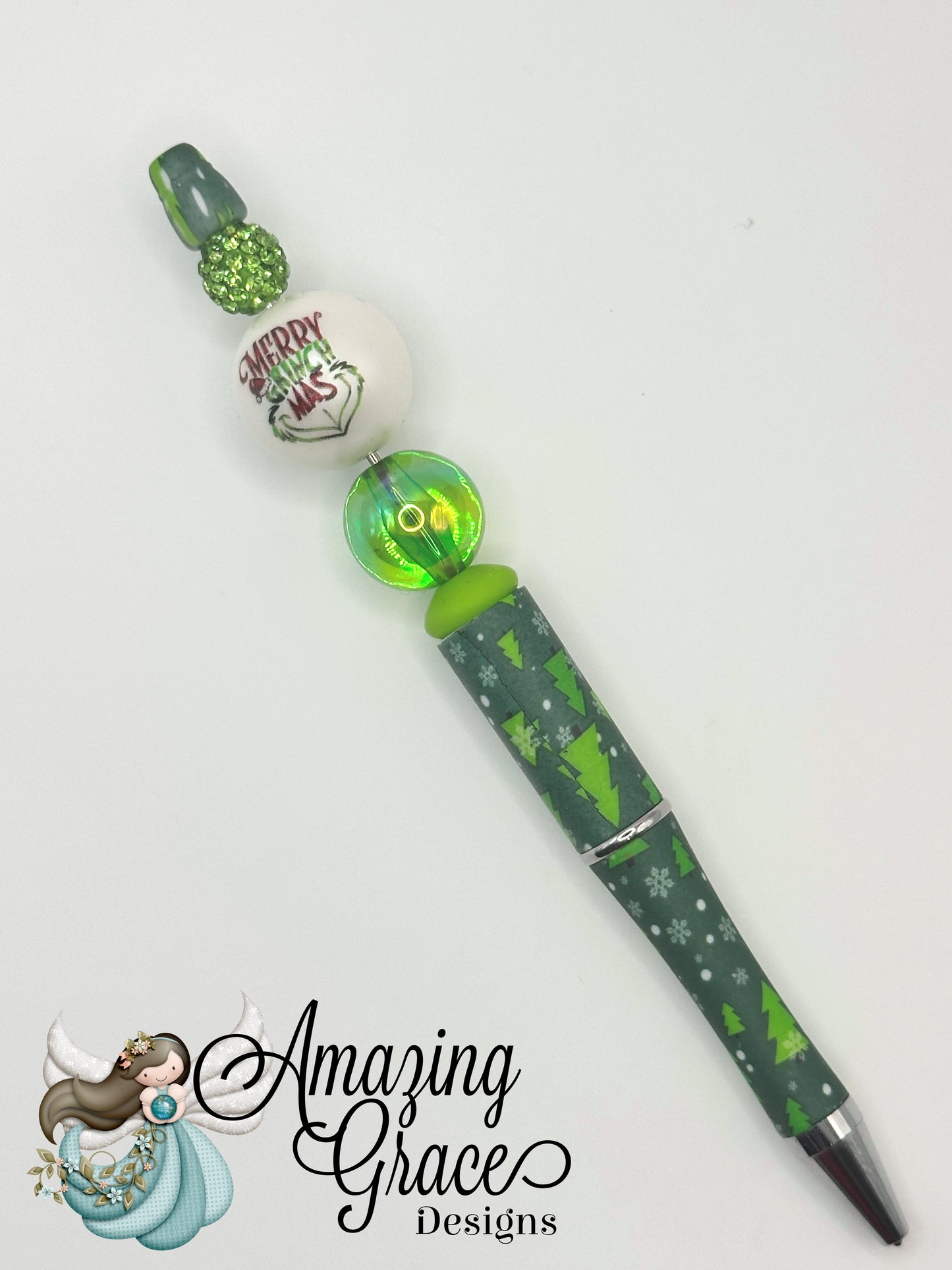 Merry Christmas Tree Beaded Pen