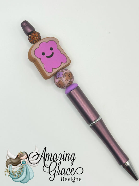 Peanut Butter & Jelly Beaded Pen