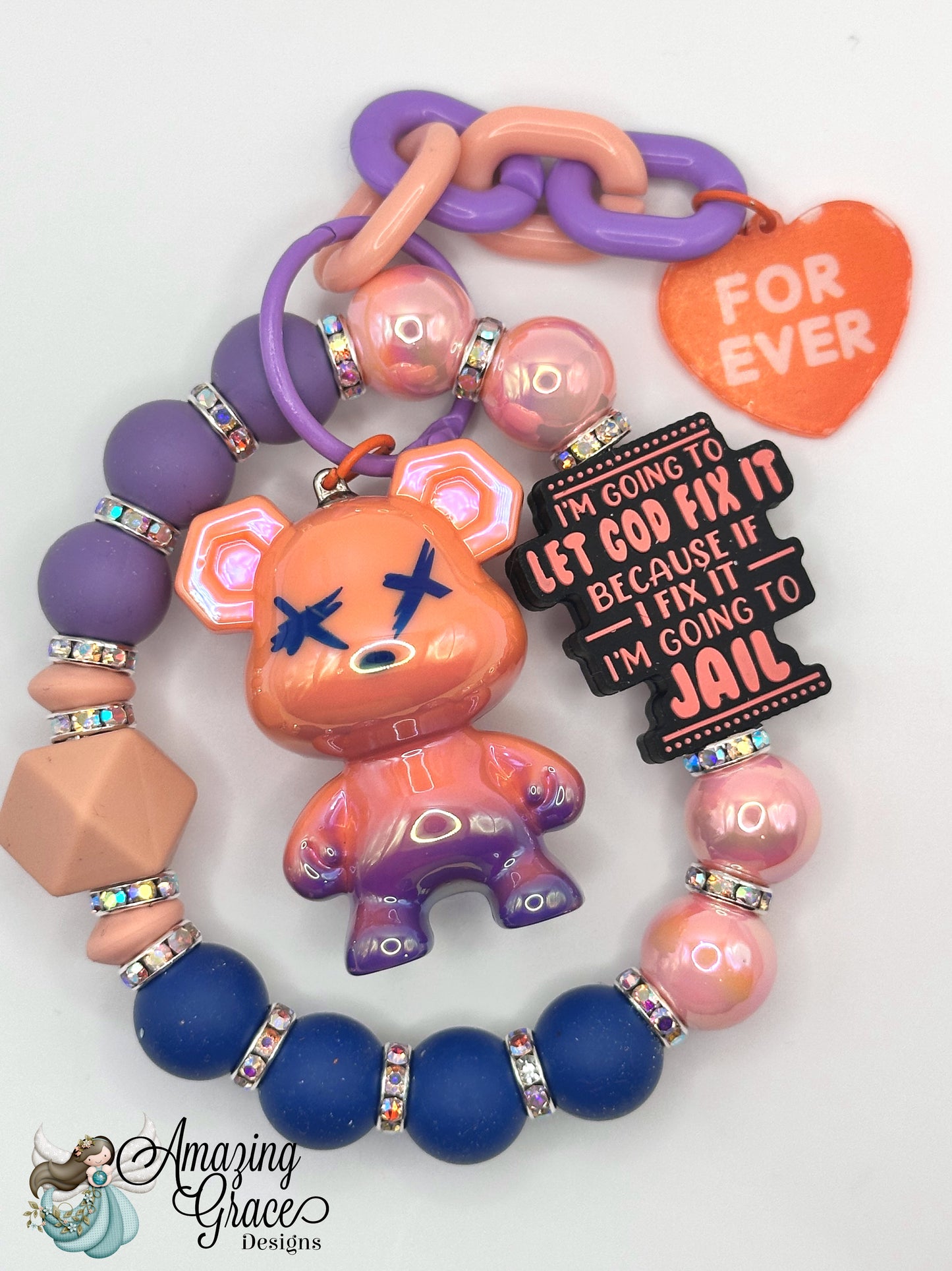 Mischievous Bear & Divine Intervention Charm Wristlet