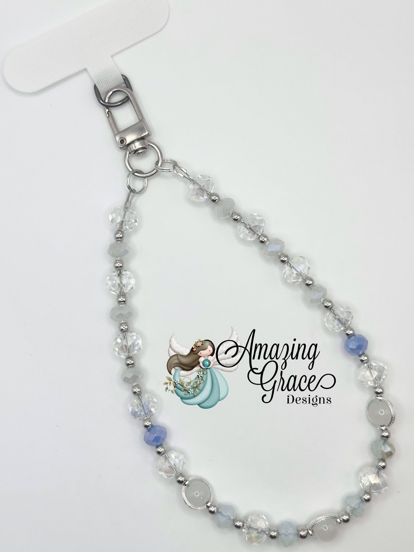 Icy Blue & Crystal Phone Wristlet