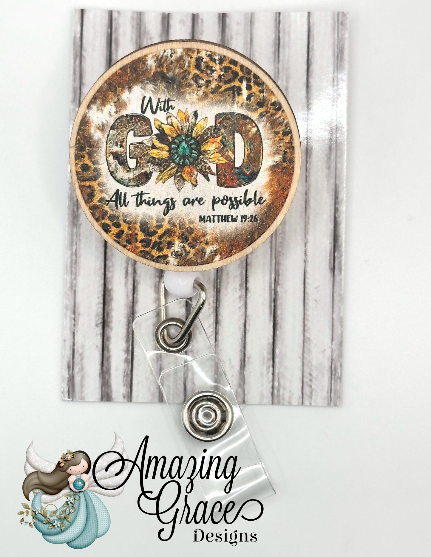 With God All Things Are Possible Retractable Badge Reel
