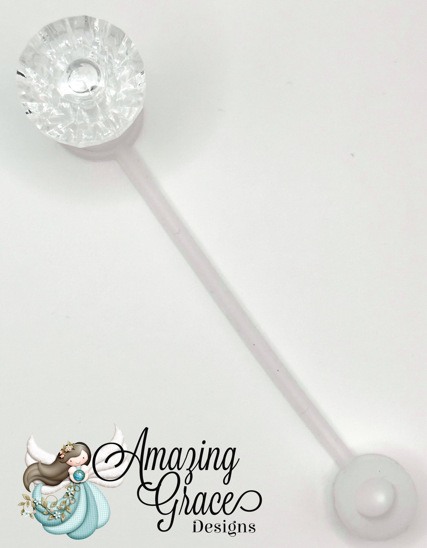Sparkling Clear Diamond Acrylic Straw Topper - Tumbler Charm