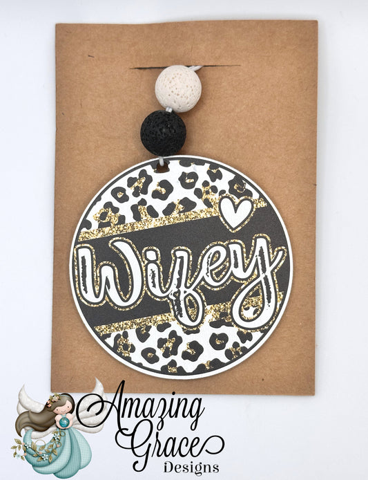 Wifey Leopard Print Car Charm