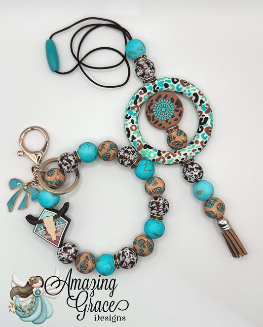 Boho Turquoise Wanderlust Car & Key Duo