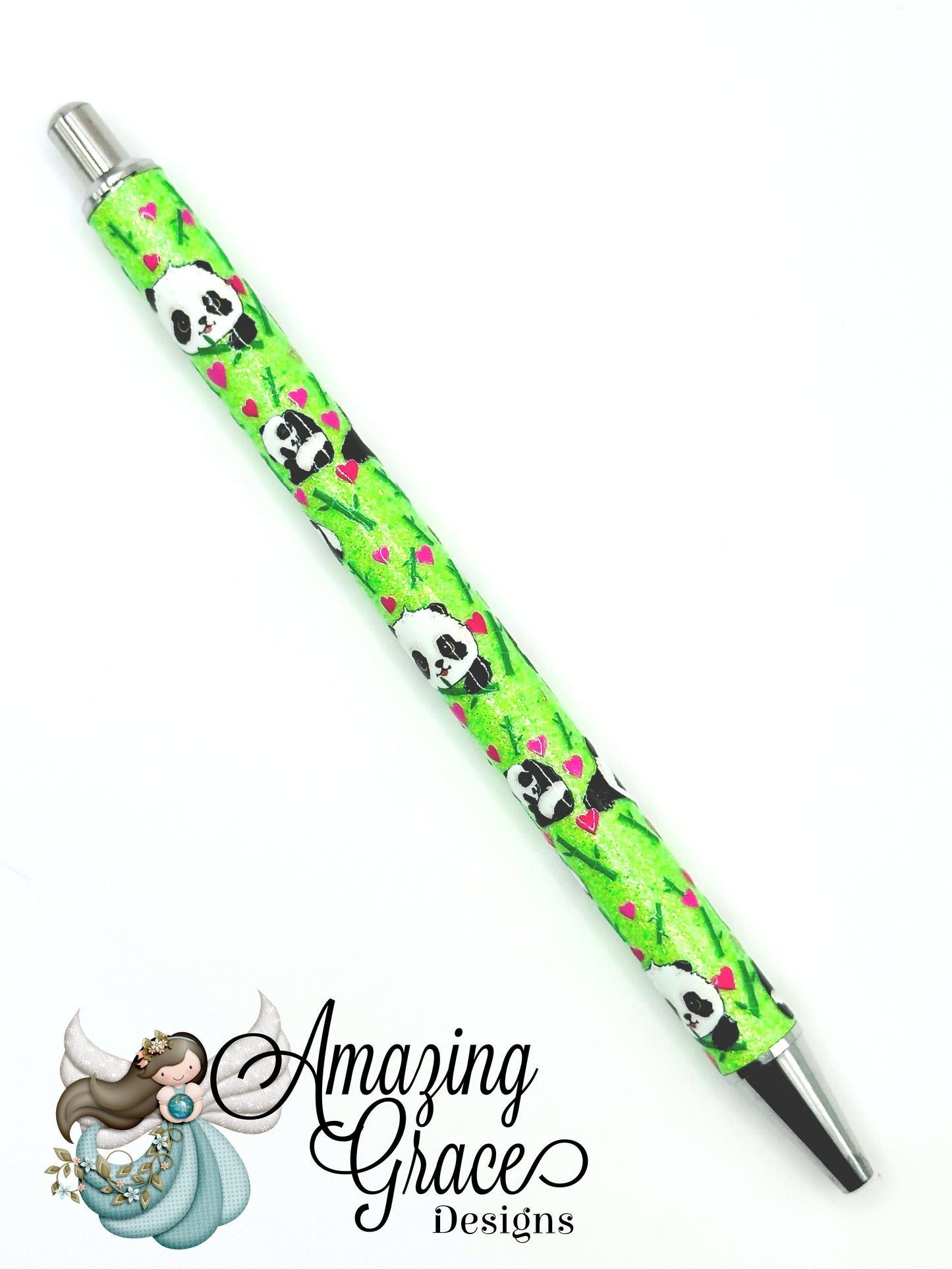 Glitter Green Panda UVDTF Pen