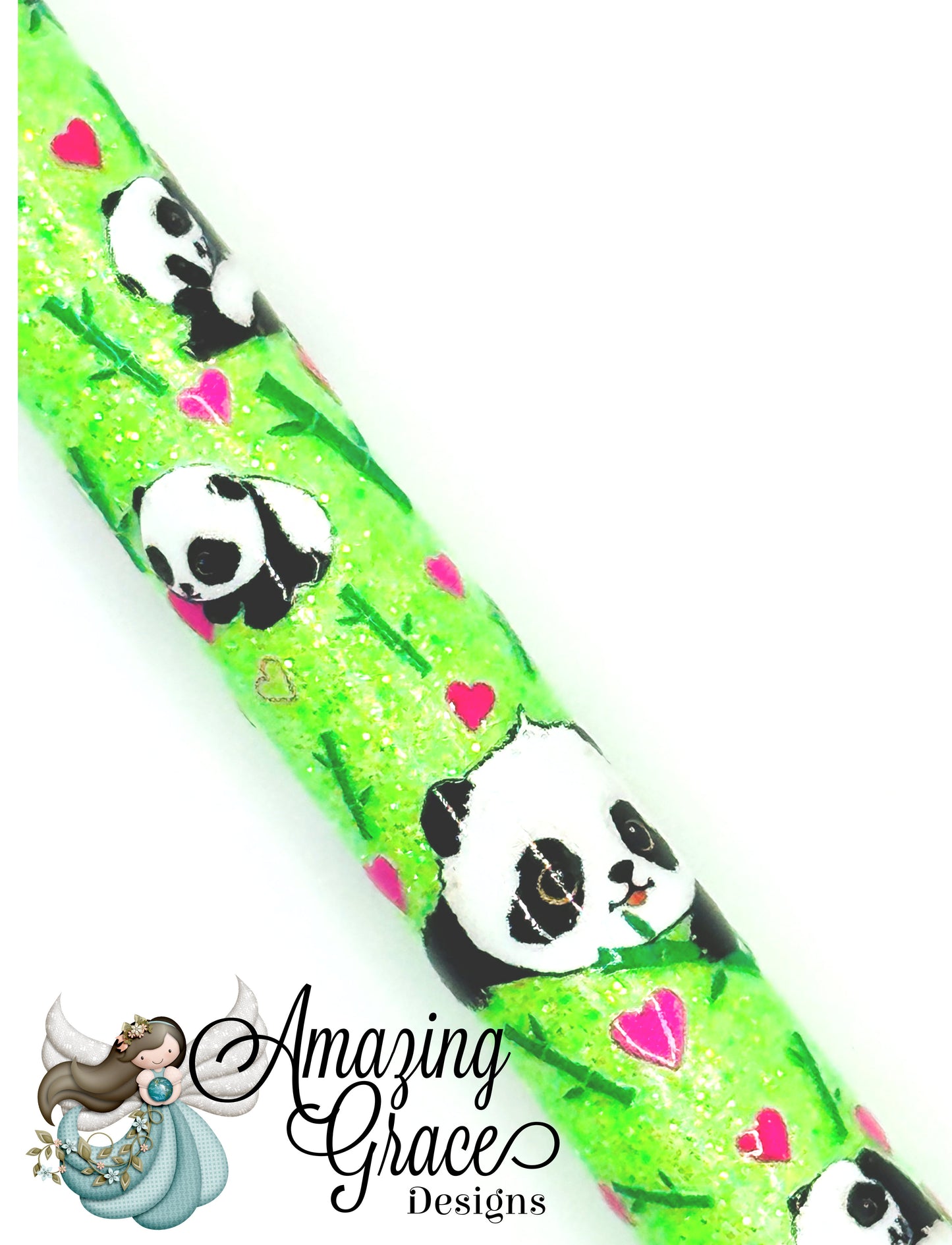 Glitter Green Panda UVDTF Pen