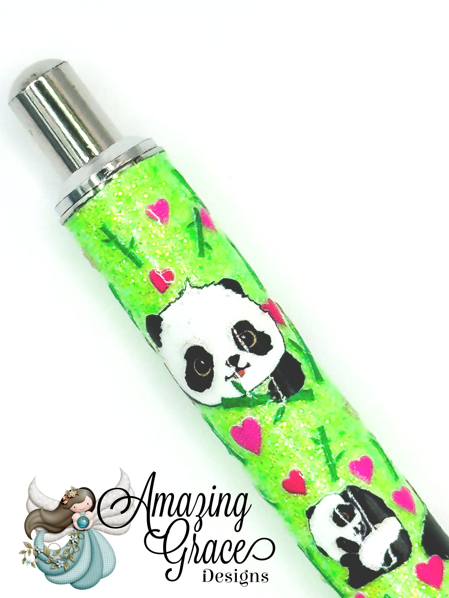 Glitter Green Panda UVDTF Pen
