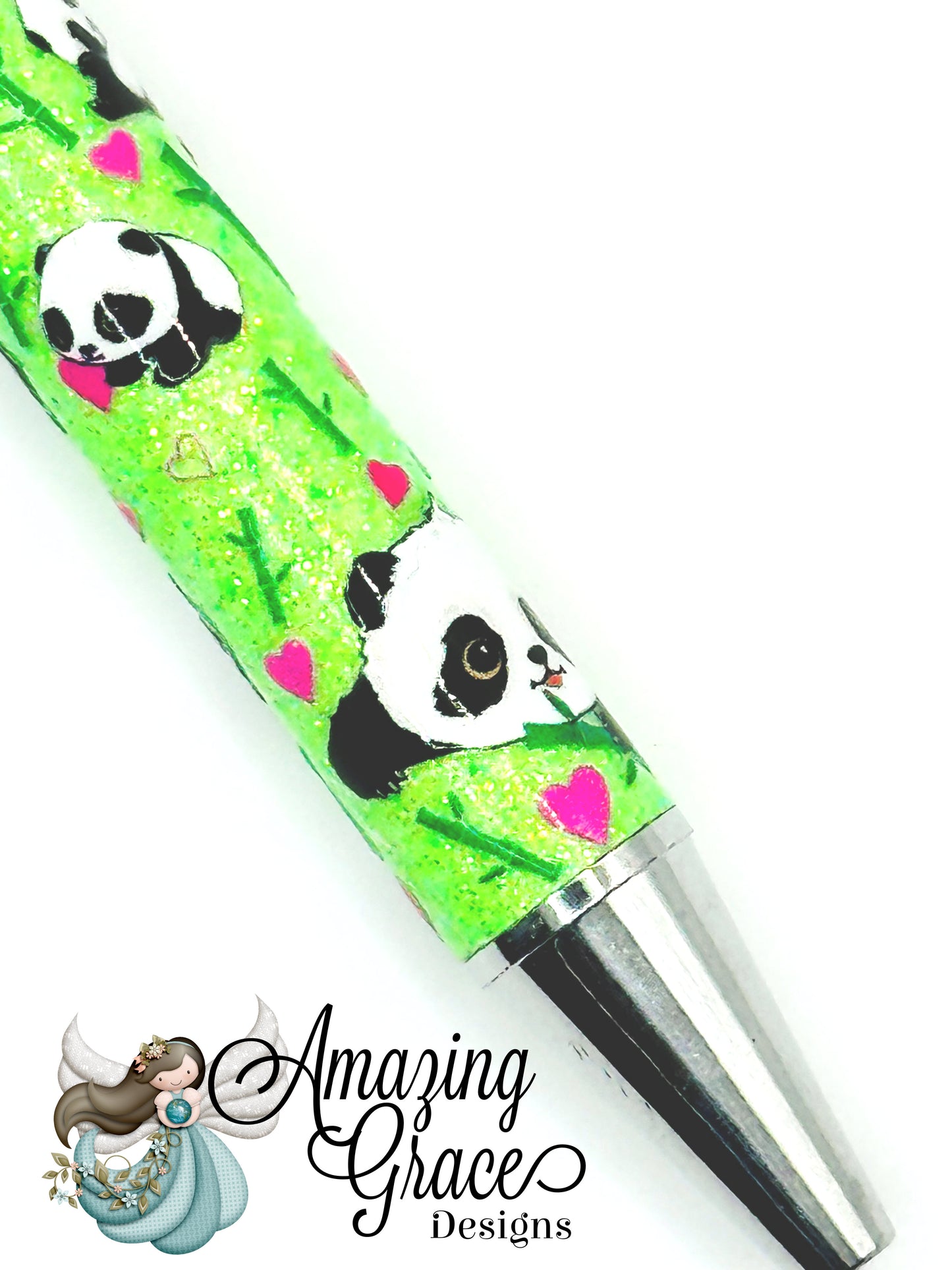 Glitter Green Panda UVDTF Pen