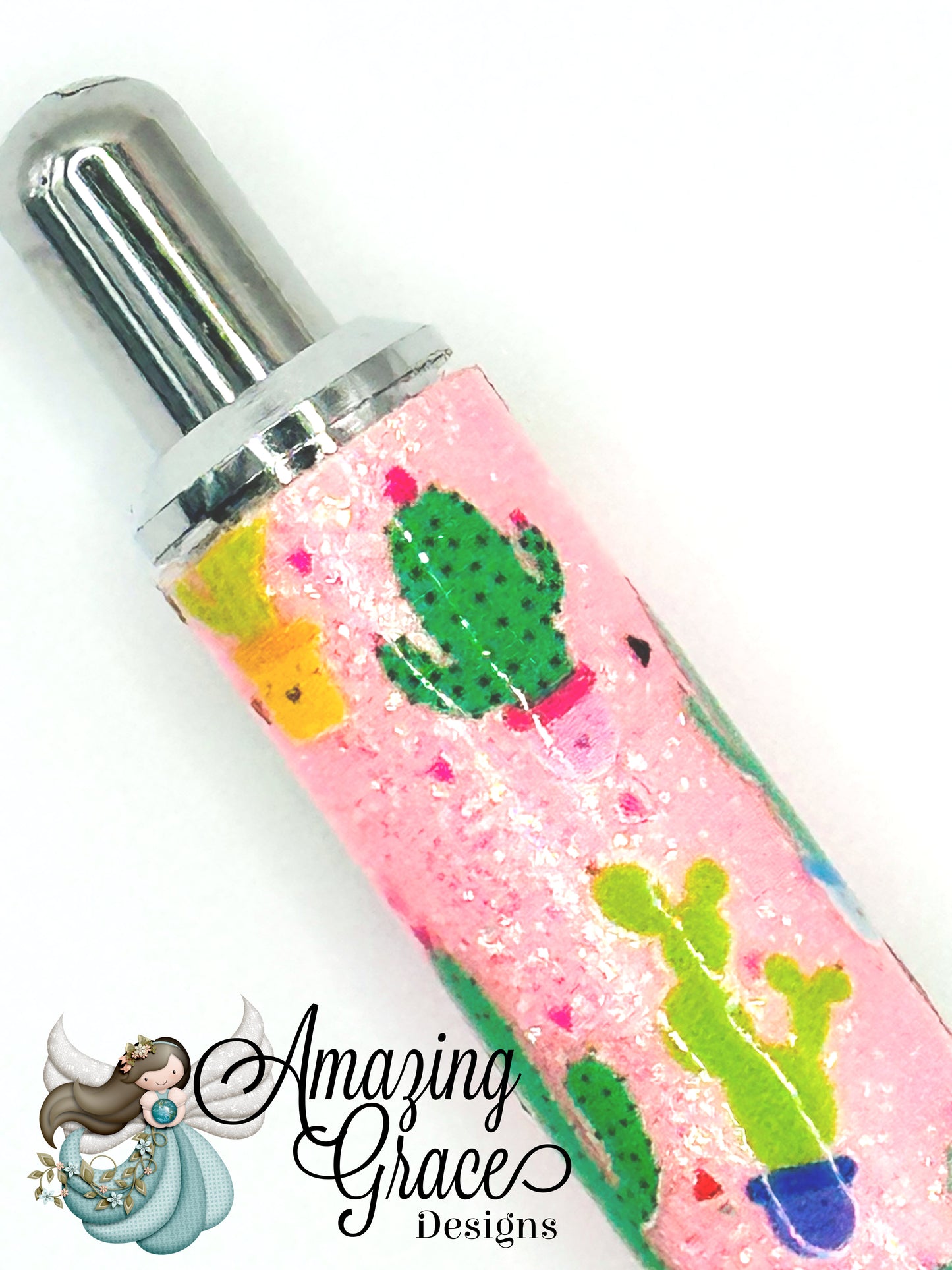 Potted Cactus Glitter UVDTF Pen