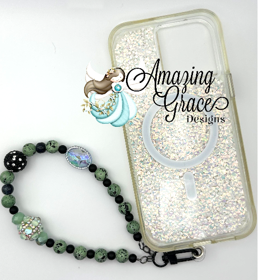 Sage Speckle Phone Wristlet