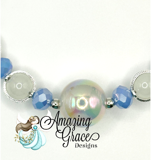 Crystal Blue & Silver Phone Wristlet