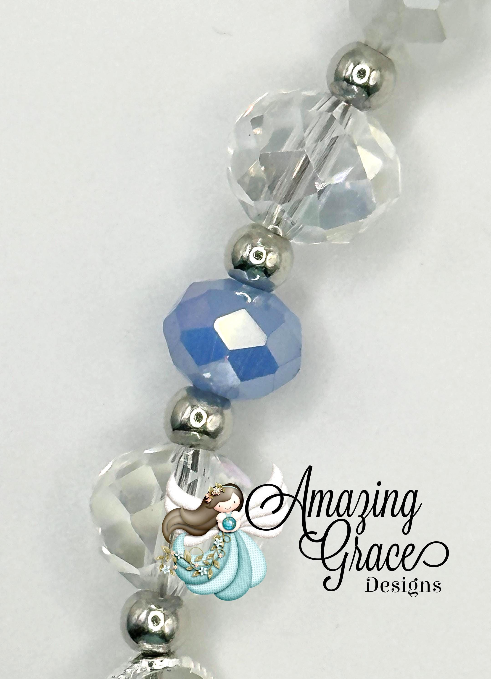 Icy Blue & Crystal Phone Wristlet